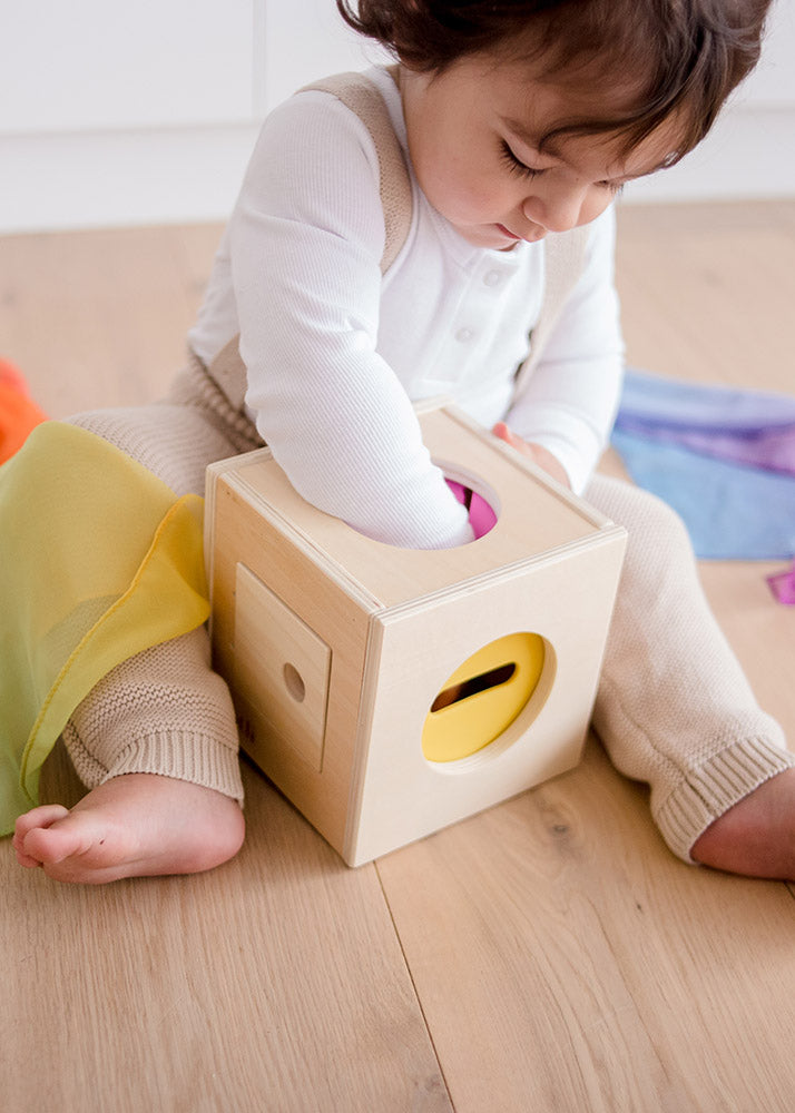 What's In The Box? | Posting, Pulling, Object Permanence, and Enveloping with Babies and Toddlers.