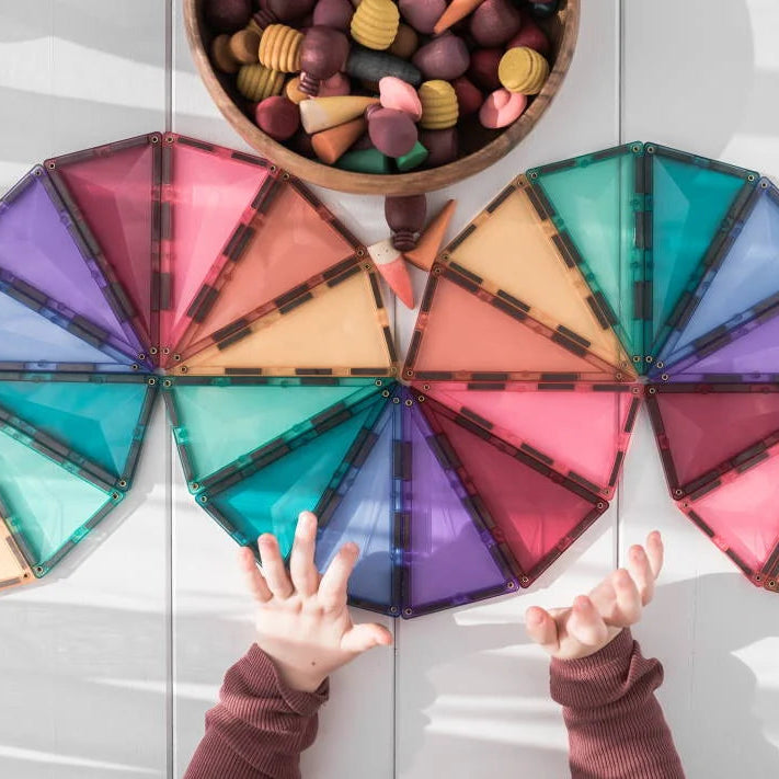 pastel magnetic building tiles from connetix