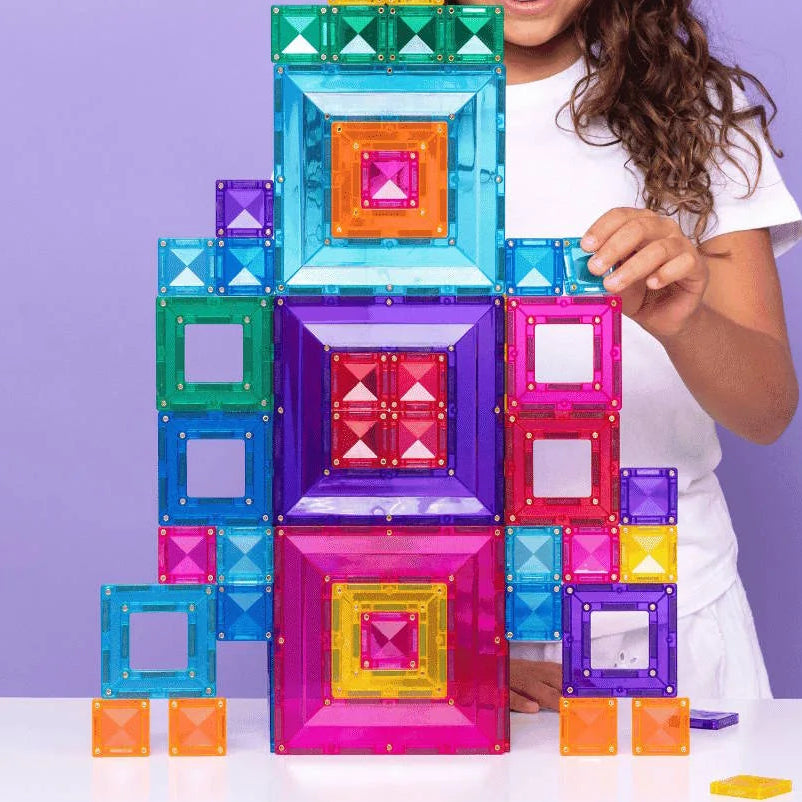 connetix bright coloured magnetic tile portals
