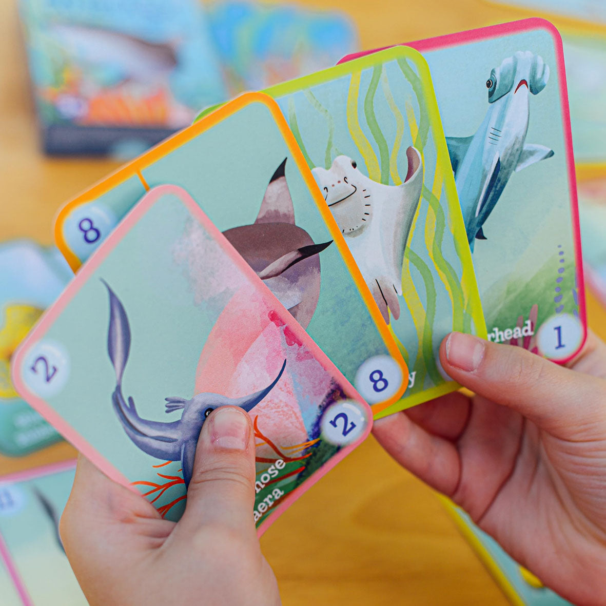 eeboo go shark go quality childrens colourful card game with sea creature illustrations 