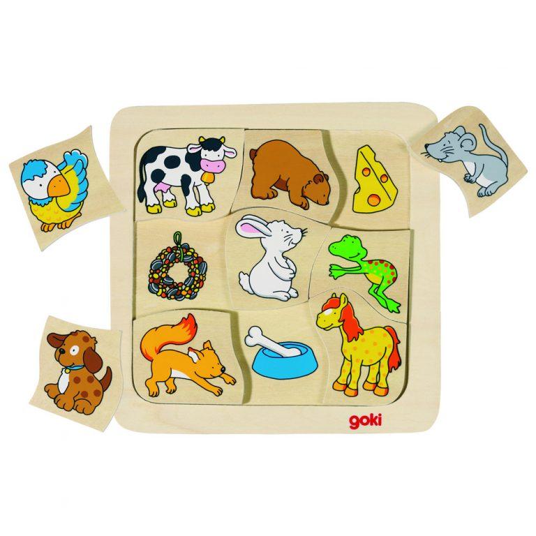 goki wooden toys who eats what animal food association puzzle from playdreamers toy store in forster nsw