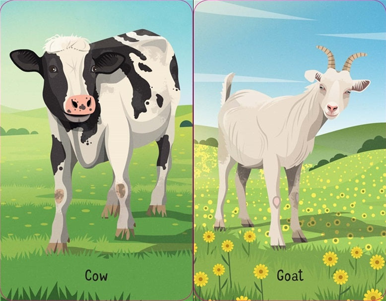 cow and goat cards from usbornes snap card game