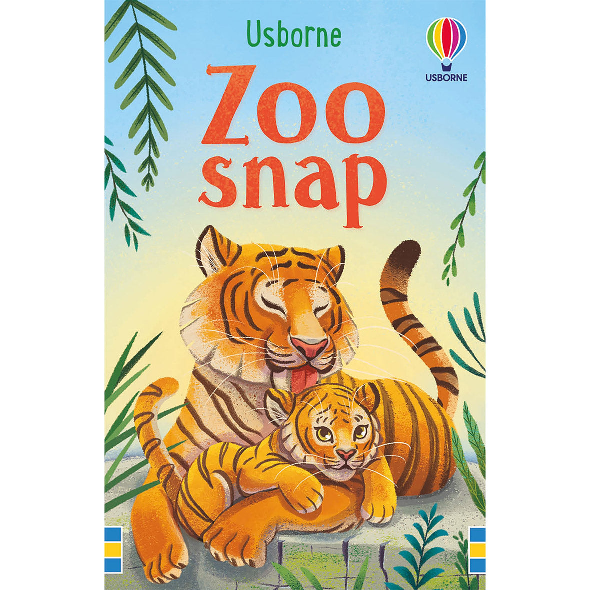 box of snap cards in zoo theme by usborne toys featuring mother and baby tiger illustration from australian toy store playdreamers